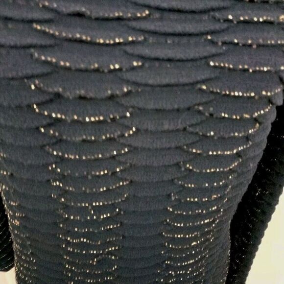 Rock & Republic Woman's Small Top Black Metallic Pullover Long Sleeve - Picture 5 of 5